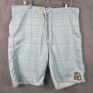 Kanvas By Katin Board Shorts Mens 38 Custom Surf Trunks Blue Surfside CA